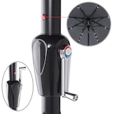 thumbnail of Kingsleeve Sonnenschirm 270 cm mit LED Beleuchtung UV Schutz 80+ Schutzhülle Solar Neigbar Kurbel Anthrazit