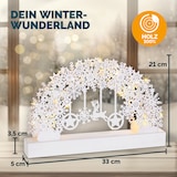 thumbnail of Monzana Schwibbogen Schneeflocken Holz Weiß LED Beleuchtet Weihnachten Deko Weihnachtsbogen Lichterbogen
