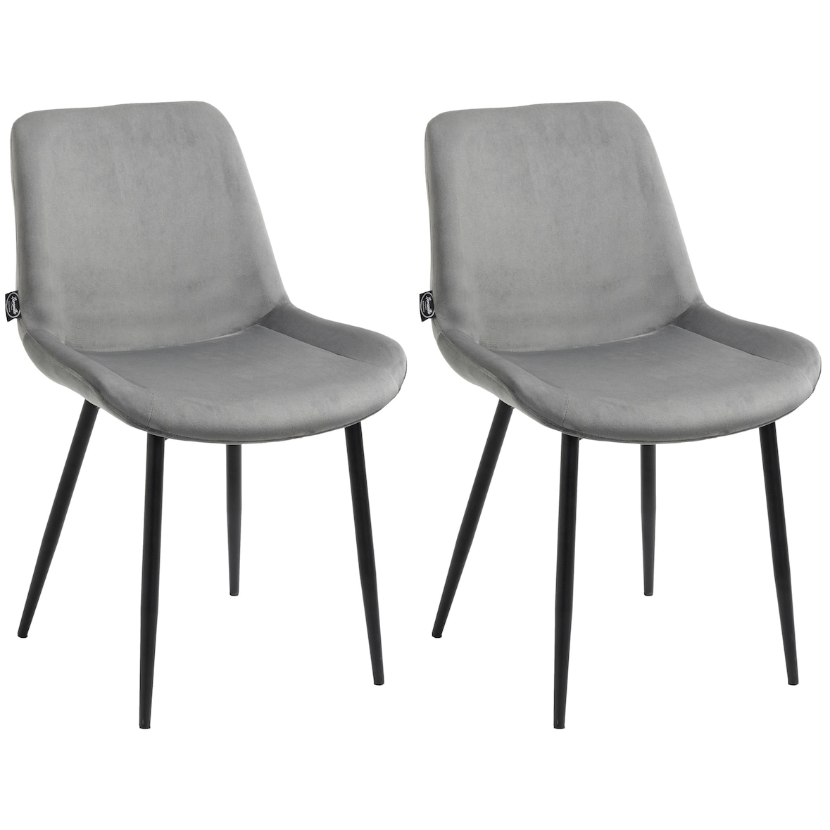 CHEFGASTRO 2er Set Esszimmerstuhl NAIROBI Samt HxBxT 80x51x60cm Samt Grau Küchenstuhl