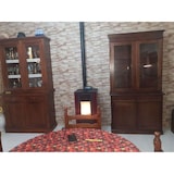 thumbnail of shopinnovativo -Cristalleria color noce con 4 ante e 2 cassetti in stile classico legno e mdf con rifinitura in noce lucido 105x42x205 H