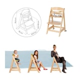 thumbnail of Roba Chaise Haute évolutive Born Up 2 En 1 + Transat Inclinable - Sternenzauber - Des La Naissance - Bois Naturel