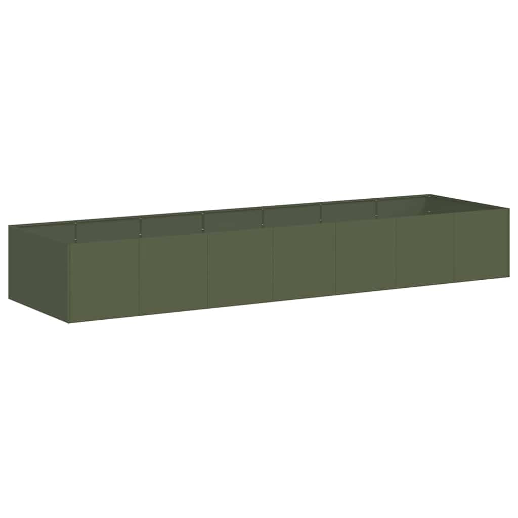 vidaXL Pflanzgefäß Olivgrün 280x80x40 cm Stahl