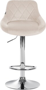 thumbnail of Barhocker FALON - Samt Creme 46x49x83 cm Silber | Barstuhl Mit Lehne Drehbar Tresenhocker Tresenstuhl Kneipenhocker Kneipenstuhl