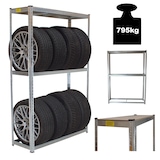 thumbnail of Reifenregal für 8 Räder 180x120x40 cm 795 kg Reifenständer Steckregal