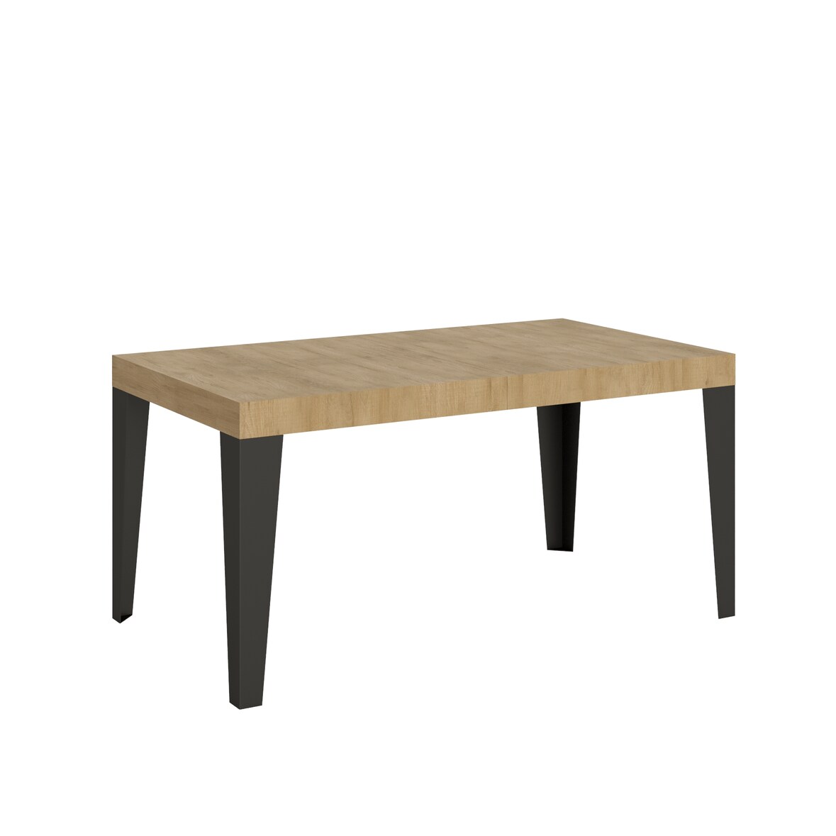 Itamoby Tavolo da Pranzo Flame 90x160 Allungato 90x420 in Nobilitato e Ferro Quercia Naurale