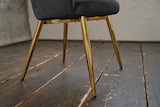 thumbnail of KAWOLA Stuhl CARLA Esszimmerstuhl Velvet schwarz Fuß gold