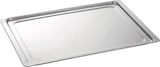 Un plateau métallique rectangulaire.