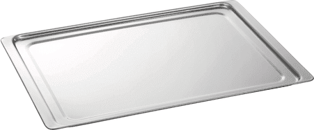 Un plateau métallique rectangulaire.
