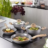 thumbnail of STONELINE® CERAMIC Back to Nature Kochgeschirr-Set, 14-tlg., Keramik-Beschichtung, mit Glasdeckeln, Induktion