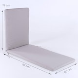 thumbnail of Almofada de espreguiçadeira cor pedra. Hidrorepelente e  removível. Tamanho: 196x60x5 cm