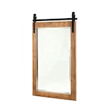 thumbnail of Espelho retangular COSTWAY com moldura de madeira Espelho de parede rústico, espelho suspenso inquebrável com suporte de metal