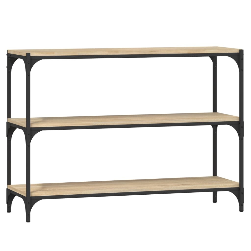 vidaXL Bücherregal Sonoma-Eiche 100x33x70,5 cm Holzwerkstoff und Stahl