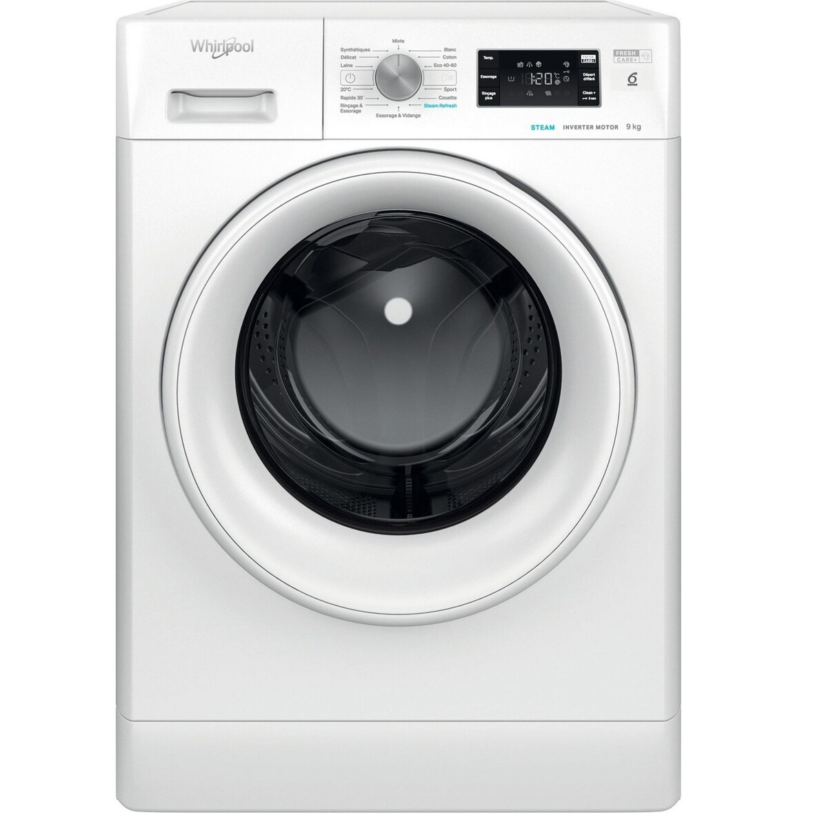 WHIRLPOOL lave-linge frontal 9kg 1400 tours/min FFBS9479WVFR