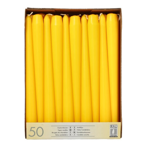 Bougies de chandelier Ø 2,2 cm · 25 cm jaune