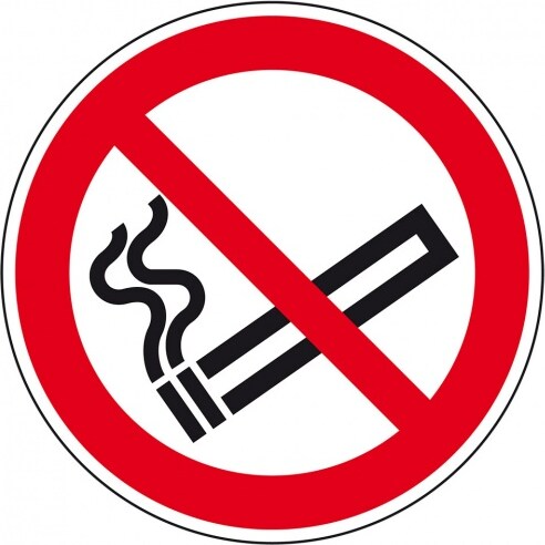 Dreifke® Kunststoff-Schild "Rauchen verboten", Ø30cm, 1 Stück, Gebotszeichen (P002) gem. ISO 7010