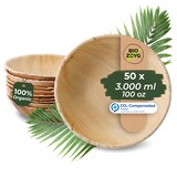 thumbnail of BIOZOYG 50 Stück runde Einwegschalen Palmblattschalen 3000ml für Partys, umweltfreundliches Biogeschirr, Einmalgeschirr, biologisch abbaubar