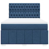 thumbnail of vidaXL Boxspringbett mit Matratze Blau 160x200 cm Stoff