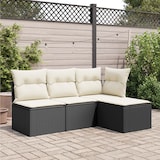 thumbnail of vidaXL Gartenhocker mit Kissen, Gartenstuhl mit abnehmbarem waschbarem Bezug, Hocker mit Stahlrahmen, Sitzhocker Terrassenhocker, Schwarz Poly Rattan