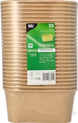 thumbnail of 300 Verpackungsbecher, Pappe `pure`, rechteckig, 1000 ml, 7,5 x 17,3 x 12,3 cm, braun, `100% Fair`