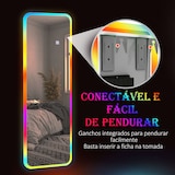 thumbnail of HOMCOM espejo de cuerpo entero con luces LED 120x40 cm espejo rectangular de pared ajustable con iluminación de 7 colores RGB y función de memoria