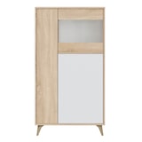 thumbnail of Vitrina 3 Puertas Kiko Color Roble/Blanco, Armario Auxiliar o Librería, 77 x 33 x 142 cm