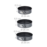 thumbnail of Relaxdays Springform Set, 7-tlg., runde Backformen, Ø 14/16/18/20/24/26/28 cm, Edelstahl, Antihaft Kuchenform, anthrazit