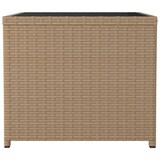 thumbnail of vidaXL Beistelltisch mit Glasplatte Beige Poly Rattan & Hartglas
