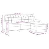 thumbnail of vidaXL 3-Sitzer-Sofa mit Hocker Schwarz 180 cm Stoff