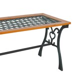 thumbnail of Gusseisen Gartentisch Outdoortisch Holz Glasplatte Natur 98x46xH56cm