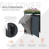 thumbnail of ML-Design Mülltonnenbox 1er Anthrazit mit Pflanzdach, 1×240L, 68×80×124 cm, Stahl, wetterfest & abschließbar, Müllbox mit Tür