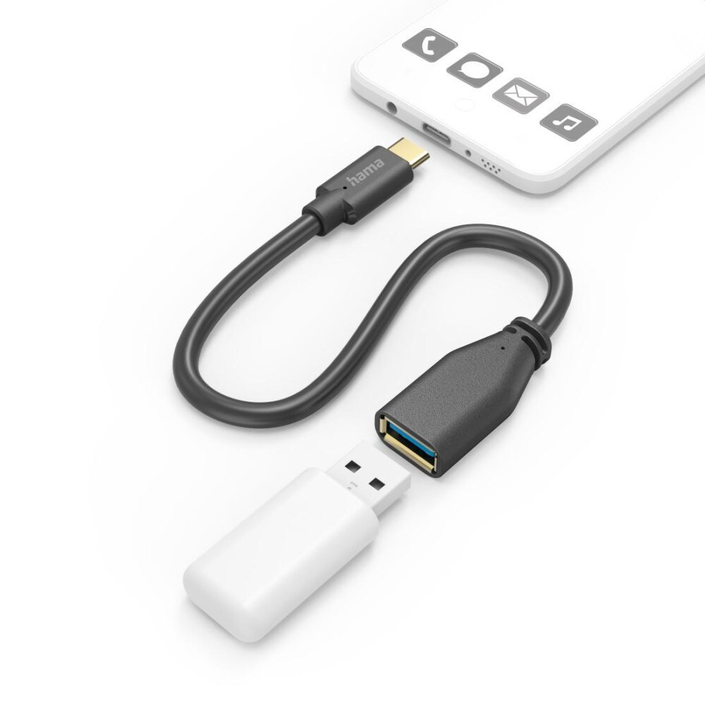 Hama USB-C auf USB-A OTG Kabel 15cm, 5 Gbit/s, vergoldet