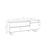 thumbnail of Wohnzimmer-TV-Schrank, Viel Stauraum, 150x35x57cm, Für TV-Geräte bis 65“, Industriedesign, Moderner Stil, Schwarz und weiß _ 55_2