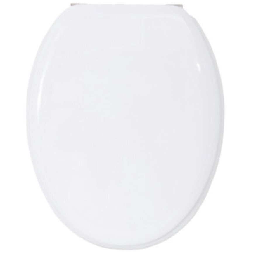 MSV WC Sitz Toilettendeckel MDF Holzkern "Uni weiß" Scharniere aus Edelstahl - hochwertige und stabile Qualität