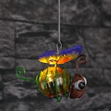 thumbnail of LED Solar Schmetterling hängend Schwingfigur mit Feder gelb Gartenfigur Deko