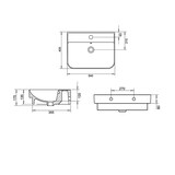 thumbnail of Waschbecken Slim Waschtisch Überlauf Spülbecken Keramik Hängewaschbecken 55cm