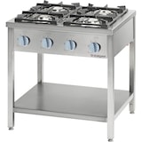 thumbnail of Stalgast Edelstahl Gasherd Serie 900 - 4-Brenner (3,5+5+2x7), 22,5 kW, G20, 900 x 900 x 850 mm (BxTxH)