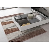 thumbnail of Cama con almacenaje 120x190 con cabecera inclinada de listones fresno blanco Ankel