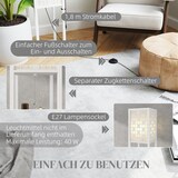 Ein Stehlampe mit Fußschalter und Zugkettenschalter.