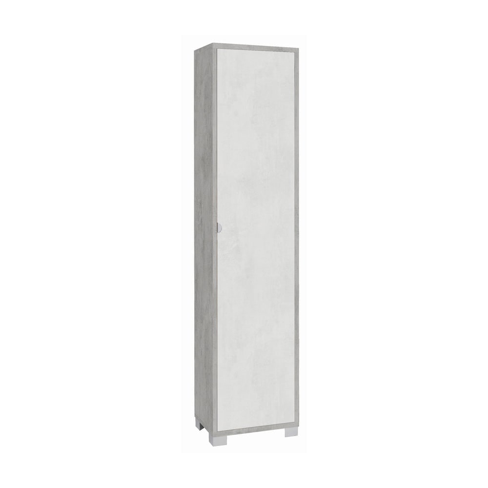SARMOG COLONNA 1 ANTA KIT L43 P29 H190 in truciolare nobilitato color cemento e ossido bianco