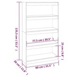 thumbnail of vidaXL Bücherregal/Raumteiler Honigbraun 80x30x135,5 cm Kiefernholz