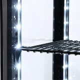 thumbnail of Vitrina refrigerada com 1 porta, 2 prateleiras, aço inoxidável/vidro, 85,4x43,4x39,8 cm, refrigeração a ar, 56 L, preto, TOPLINE 10584 Vaiotec