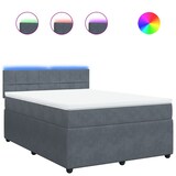 thumbnail of vidaXL Boxspringbett mit Matratze Dunkelgrau 140x200 cm Samt