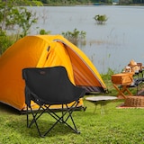 thumbnail of Campingstuhl faltbar Schwarz 61x54x66 cm mit Seitentasche Tragetasche Stahlgestell wetterfester Sitz aus Polyester für Outdoor und Garten