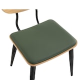 thumbnail of Gastro Holzstuhl Arvo Grün gepolstert | Sitzschale Eiche HPL | Stahlgestell