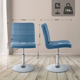 thumbnail of Chaise de salle à manger Ricky en tissu Bleu