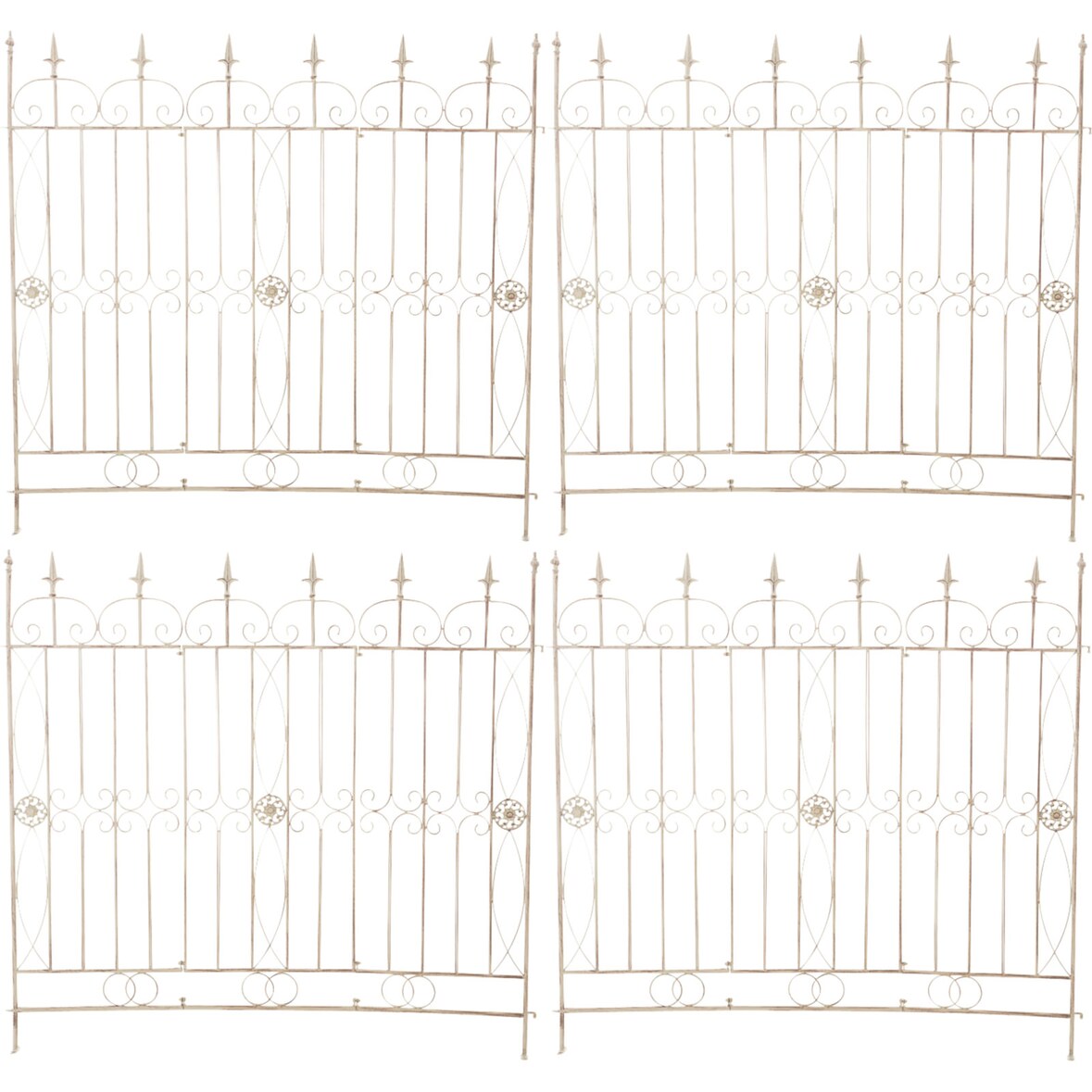 Conjunto de 4 cercas de jardim acelga creme antigo