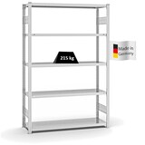 thumbnail of PROREGAL Fachbodenregal Stecksystem | Grundregal | HxBxT 200x130x40cm | 5 Ebenen | Fachlast 215 kg | Beidseitig nutzbar | Lichtgrau