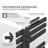 thumbnail of Badheizkörper Mittelanschluss 600x1000 mm Anthrazit mit Universal Anschlussgarnitur