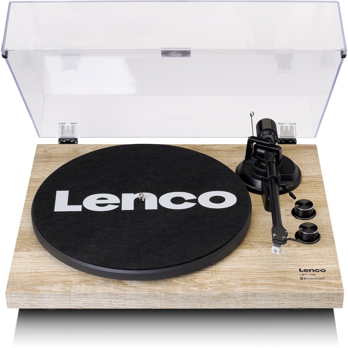LENCO LBT-188 Bluetooth Plattenspieler mit USB, Kiefer.