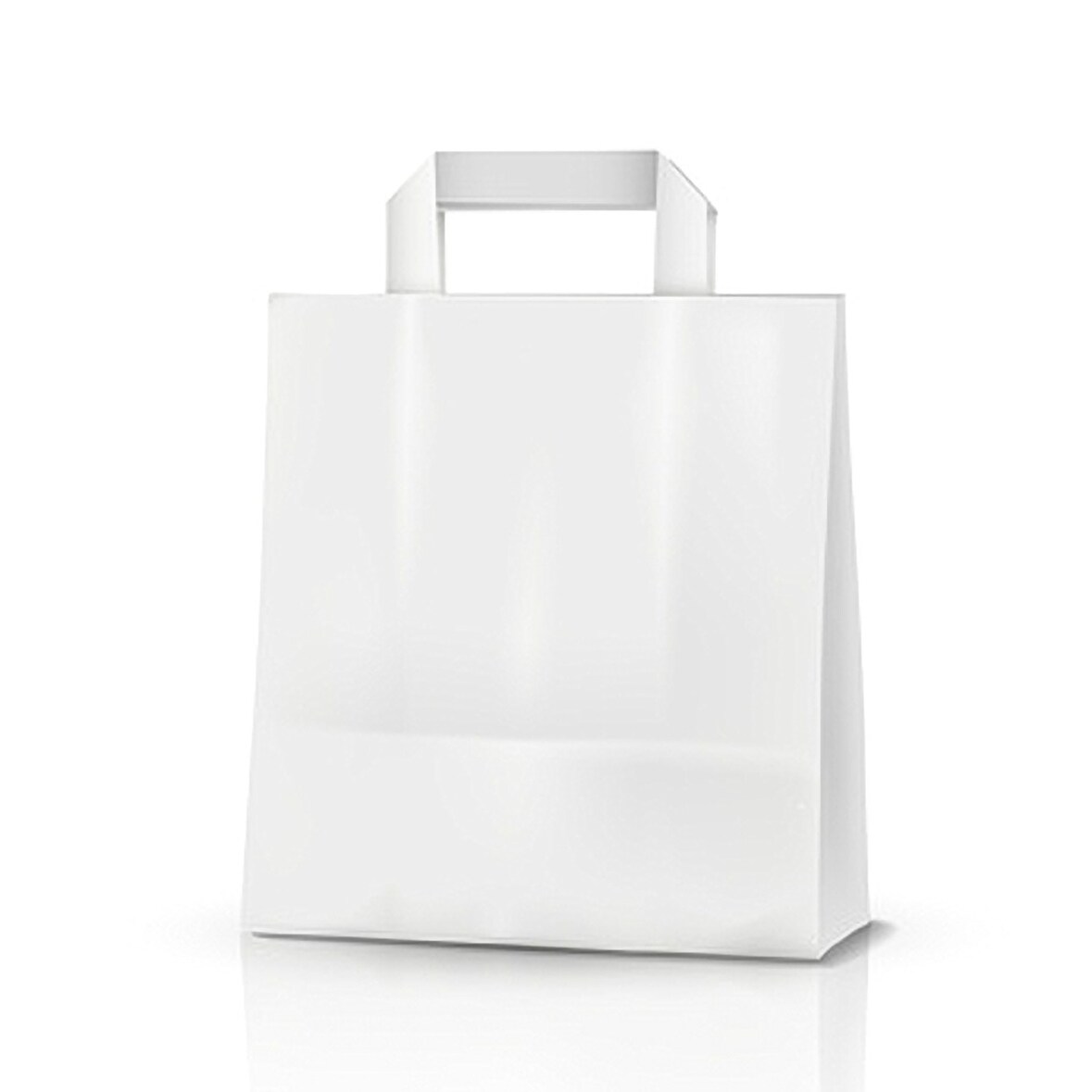 250x Papiertragetaschen aus Kraftpapier 220+100x280mm weiß 70 gr.